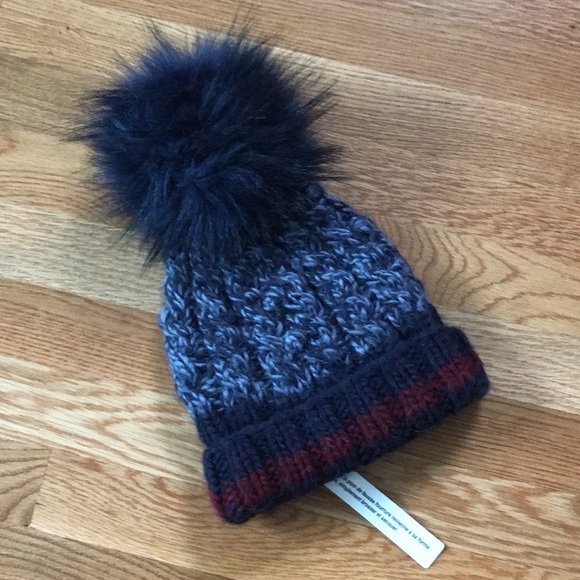 NWT Free People Happy Trails Stripe Pom Beanie Blue main image 11